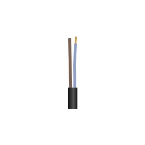 CSDK-SL Tilledning flad, pvc 2x0,75 mm² PKLF sort 300/300V ring, kabeldiameter 3,8x6,3 mm - (100 meter)