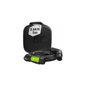 GREENCELL Green Cell ladekabel til elbil type 2 stik - 1 faset, 16A - Optil 3,6 kW - 5 meter