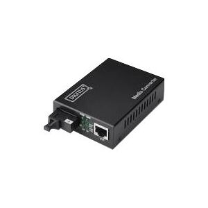 DIGITUS Professional DN-82122 - Fibermedieomformer - GigE - 10Base-T, 1000Base-LX, 100Base-TX, 1000Base-T - RJ-45 / SC enkelttilstand - op til 20 km - 1310 (TX) / 1550 (RX) nm