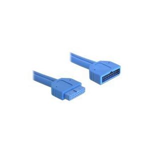 Delock USB 3.0 Pin Header - USB forlængerkabel - 19 pin USB 3.0 samlekasse (han) til 19 pin USB 3.0 samlekasse (hun) - USB 3.0 - 45 cm - blå