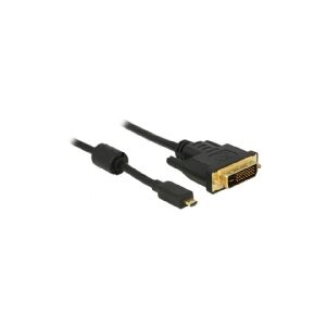 Delock - Adapterkabel - dobbeltlink - DVI-D han til 19 pin micro HDMI Type D han - 1 m - sort