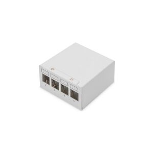 DIGITUS DN-93714 - Patch-panel - modular - vægmonterbar, stativmonterbar, desktop - skærmet - RJ-45 X 4 - lysegrå, RAL 7035 - 1U - 10