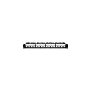 Qoltec Patch panel for 19'' rack   24 ports   1U   UTP   Black