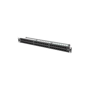 Lanberg PPU5-1048-B - Patch-panel - CAT 5e - UTP - RJ-45 X 48 - sort, RAL 9004 - 1U - 19