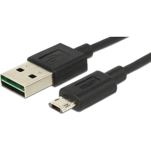 DeLOCK Dual Easy Usb 2.0 Kabel - Usb-A / Micro-B - Sort - 1 M