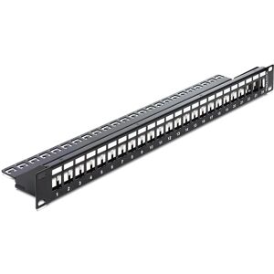 Delock Keystone Patch Panel - 24 Port - Sort - 19 Tommer