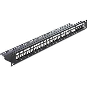 Delock Keystone Patch Panel - 24 Port - Sort - 19 Tommer