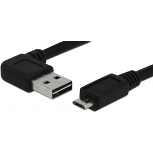 Delock Easy Usb 2.0 - Usb-A / Micro-B - Vinklet - Sort - 5 M