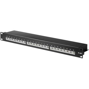 Skærmet Patch Panel - Cat6 - Sort - 24 Port