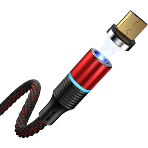 Magnetisk Usb Micro-B Kabel - Quick Charge 3a - 1.2 M - Rød