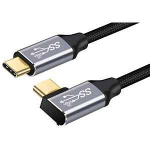 Usb-C 3.2 Gen.2 Kabel - 5a/100w - Vinklet - Grå - 3 M