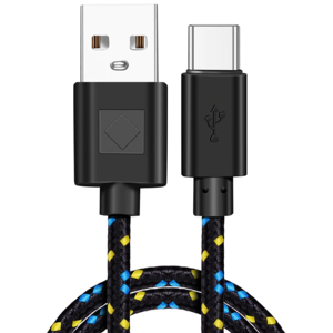 Usb-C 3.1 Stofbeklædt Usb Kabel - Sort - 3 M