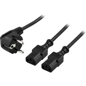 230v Cee 7/7 Til C13 Strøm Y-Splitter Kabel - 3 M