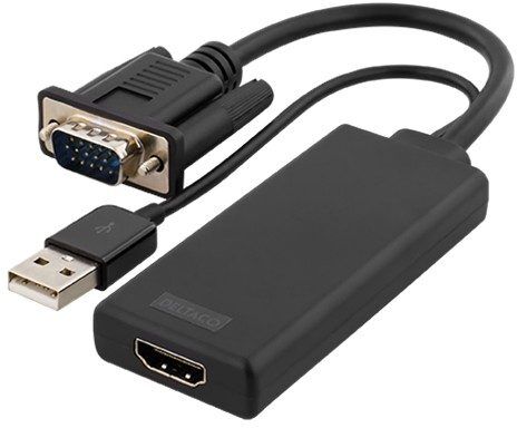 Deltaco VGA till HDMI-adapter