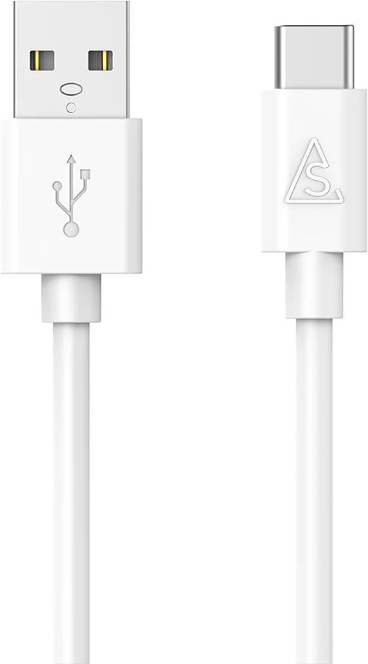 Smartline (3A/15W) USB2.0 - USB-C Kabel 2 m. - Hvid