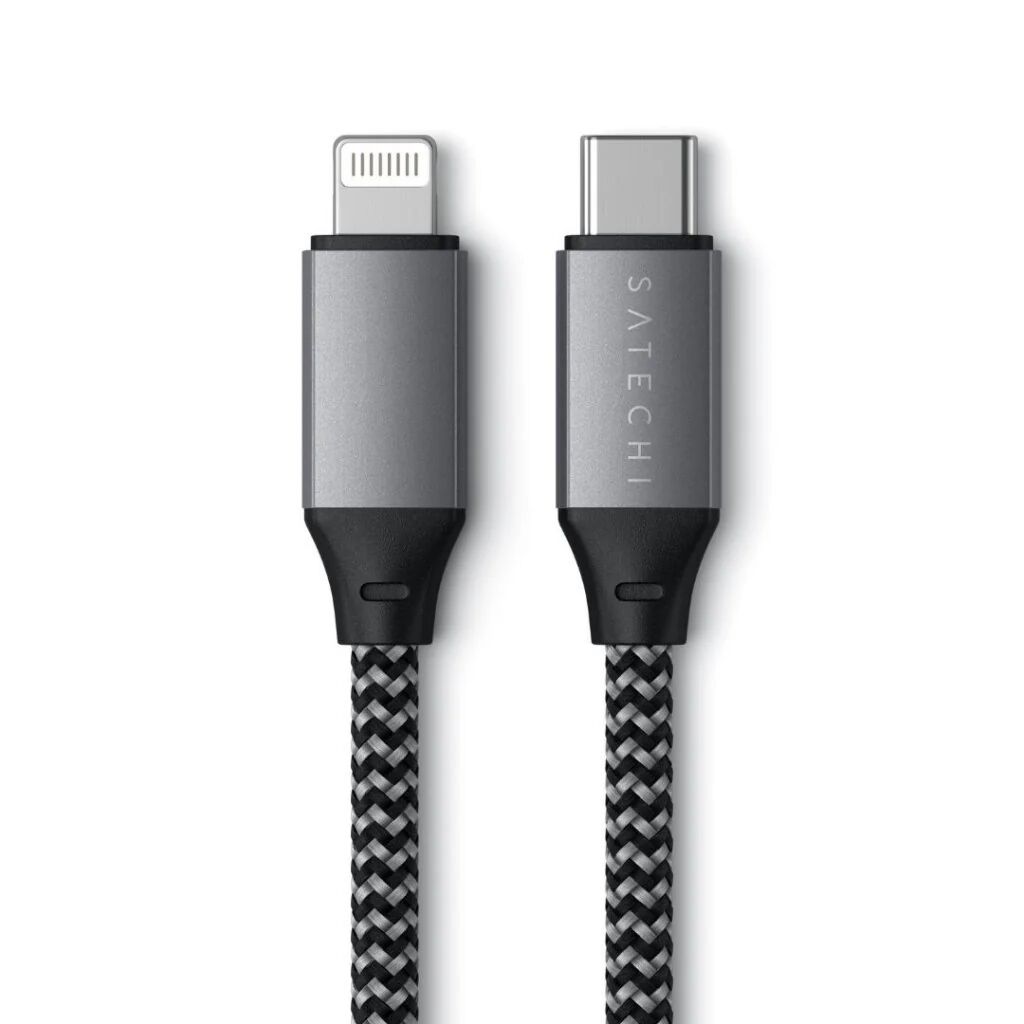 Satechi USB-C til Lightning Kabel (PD) 60W - 25 cm. - Space Grey