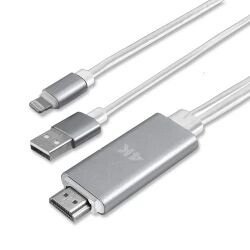 4smarts Lightning til 4K HDMI Kabel 1.8 m - Hvid