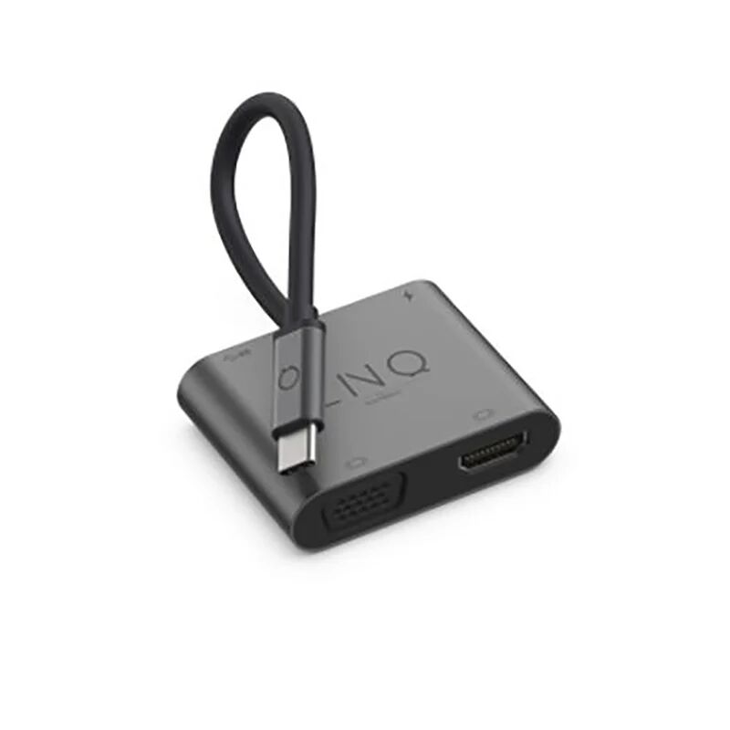 LinQ by Elements 4in1 USB-C Multiport Hub - HDMI / VGA / USB-C / USB-A - Space Grey