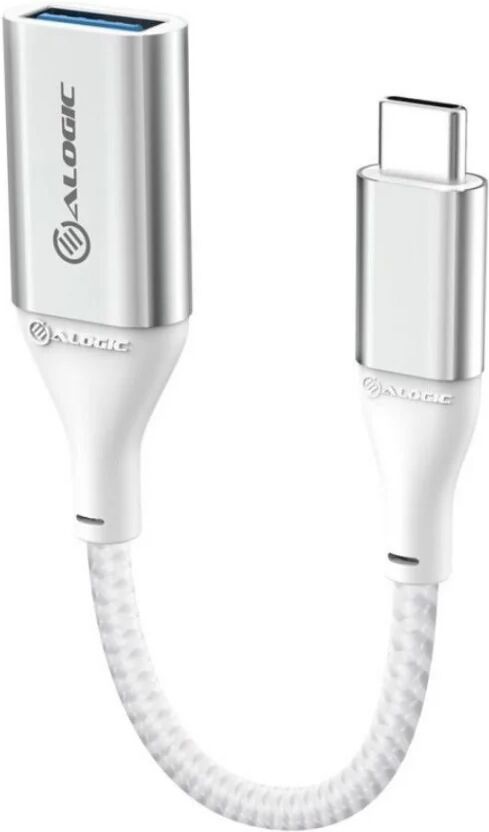 ALOGIC US-C Til USB-A 3.1 Gen.1 Flettet Adapter 15 cm. - Hvid / Sølv