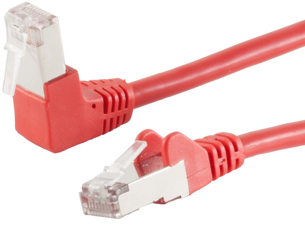 Cat 6 S/ftp Netværkskabel - Vinklet - Rød - 3 M