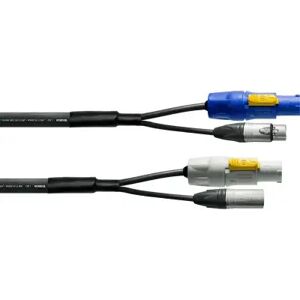 Cordial Cables jack / instrument/ CABLE DMX XLR 3 POINTS + POWERCON 1,5 M