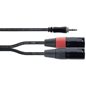 Cordial Cables adaptateur/ CBLE Y BRETELLE MINI-JACK STRO / 2 XLR MLE 1,5 M
