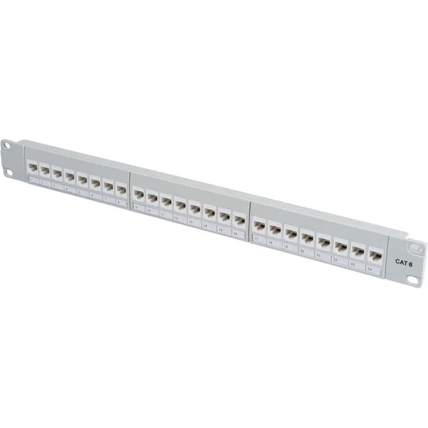 fanton pannello cat6 24 porte con moduli rj45 per armadio rack 19'' con asole per fissaggio cavi