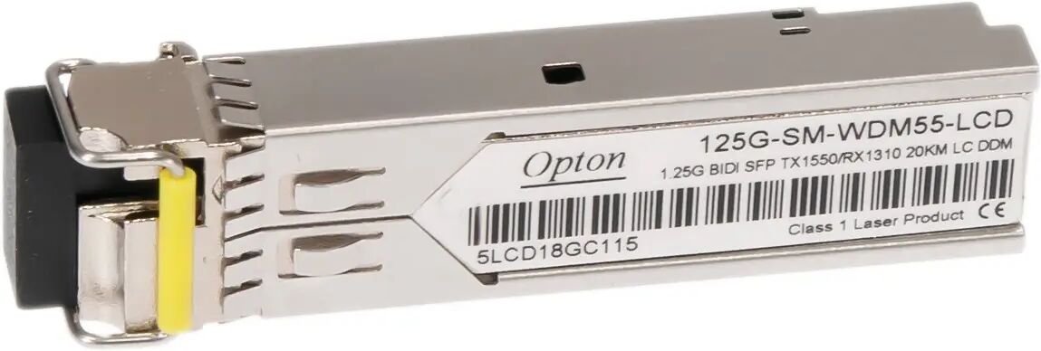 Modulo Sfp Opton Transceiver 125g-Sm-Wdm55-Lc-D Sfp Wdm, 1.25gbps, Sm Lc, 16db, 20km, Tx1550, Ddm