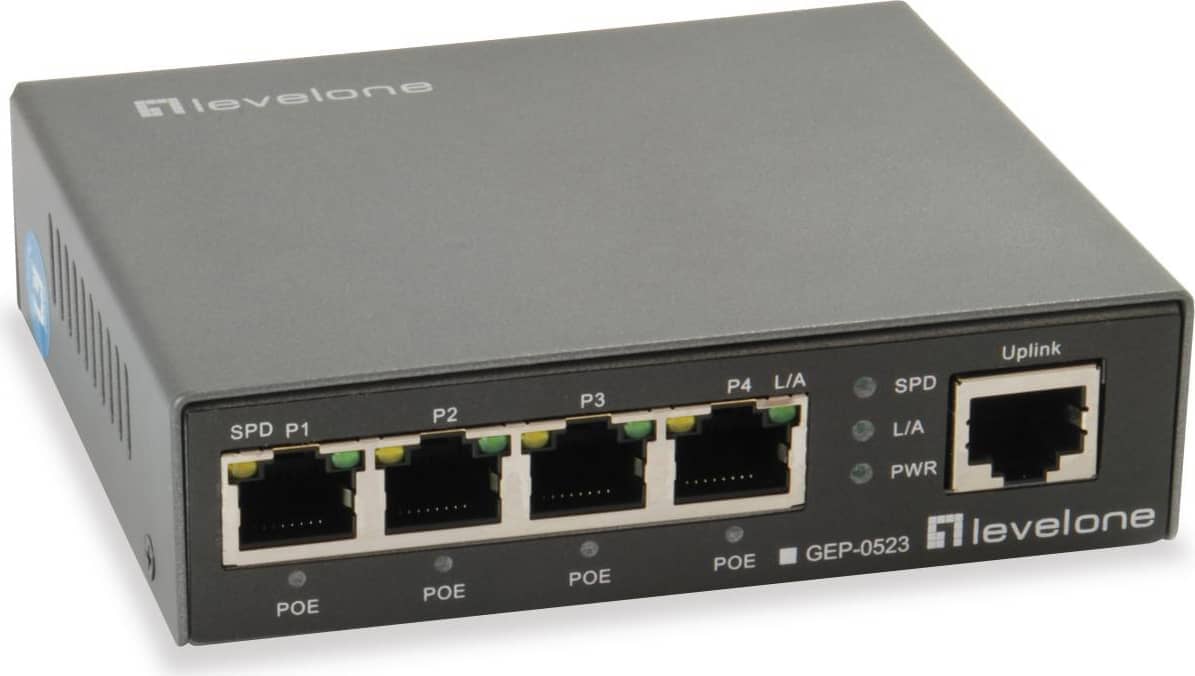 levelone gep-0523 switch poe gigabit ethernet 10/100/1000 - gep-0523