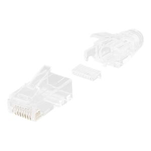 Deltaco Rj45 Connector For Slim Patch Cable, Cat6a, 28awg, Unshielded, Insertion Included, 20-Pack
