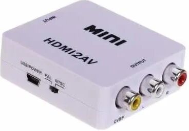 eStore HDMI Adapter til AV - (3x RCA) NTSC / PAL Kompatibel - Hvit