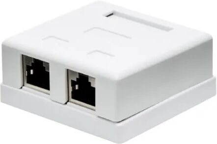 Utenpåliggende UTP-nettverksuttak Cat. 6 2-port