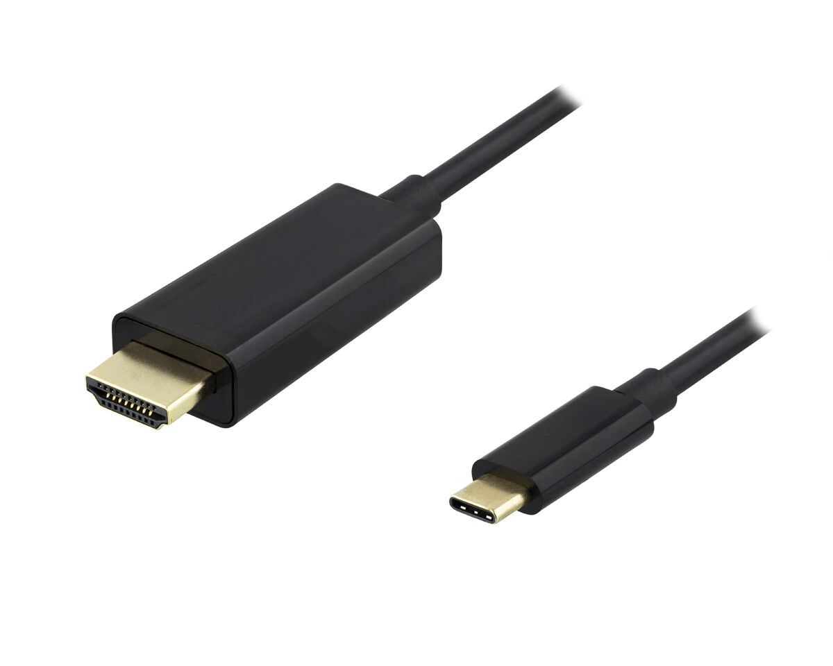 Deltaco USB-C til HDMI Kabel, 4K Svart - 2 Meter