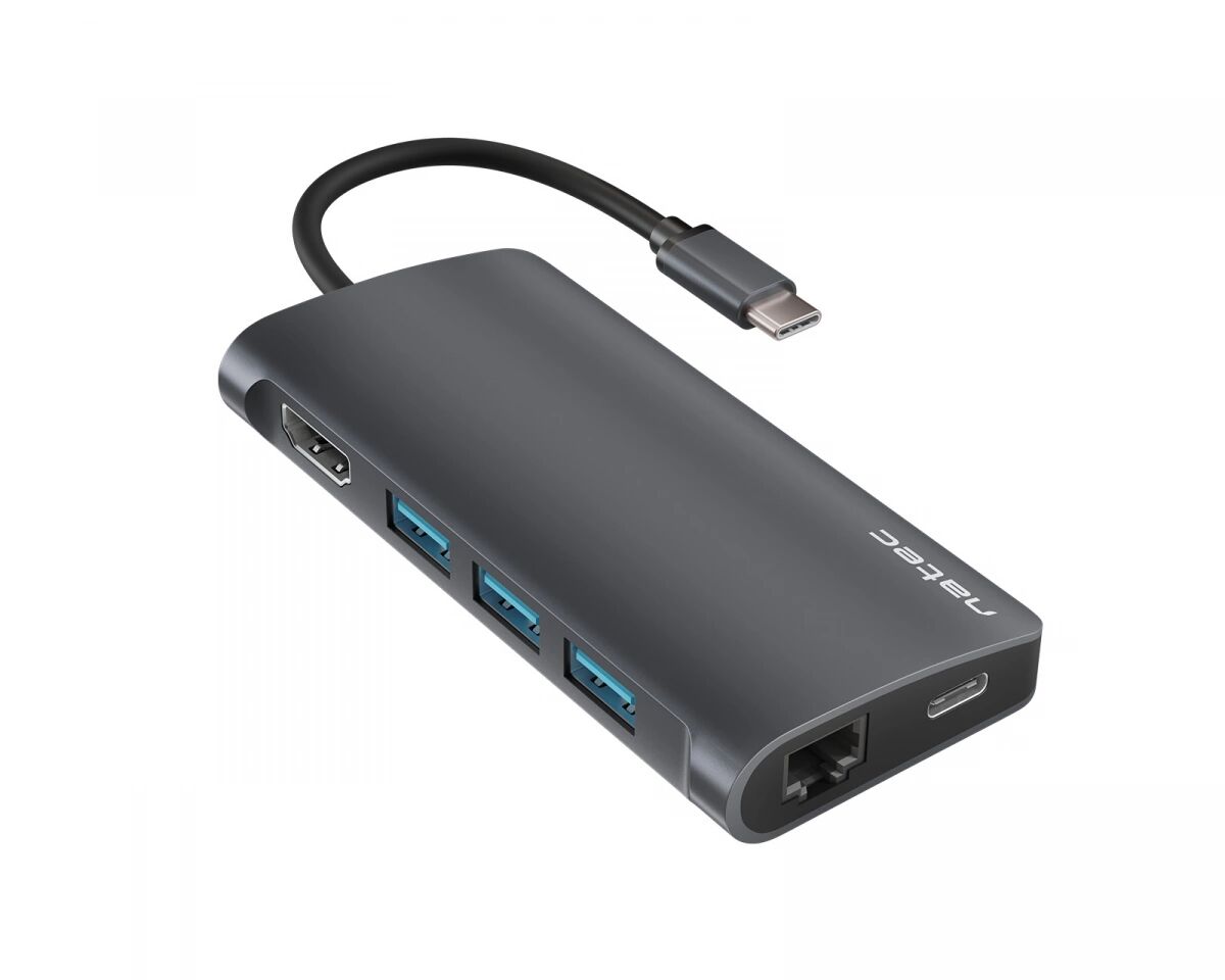 Natec Multi Port Fowler 2 USB-C PD, 3X USB 3.0, HDMI 4K, RJ45, USB-C, SD, MICRO SD