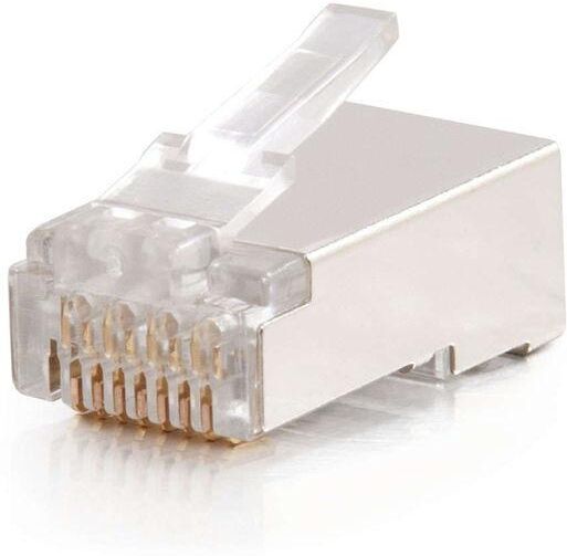 C2G RJ45 Cat5E Shielded Modular Plug for Round Solid/Stranded