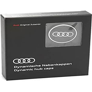 Audi 4M8071006A Dynamische Nabenkappen (4 Stück) Radnabenkappen, schwarz/Silber, 20.6 x 18.2 x 4.7 cm