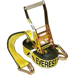 Everest Premium Ratschen-Spanngurt, 1 PK, 5 IN 7 FT 1511,8 kg Arbeitslast 4535,9 kg Bruchfestigkeit Doppel-J-Haken Laderiemen perfekt zum Umziehen von Geräten, Rasengeräten und Motorrädern