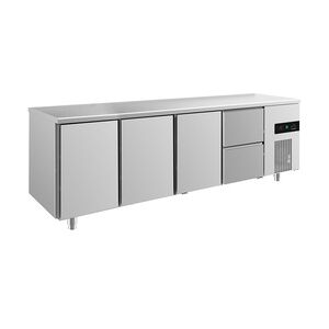 Gastro Kühltisch 3 Türen 2 Schubladen Umluftkühlung 2330x700x850mm -2/+8°C  632l