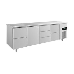 Gastro 632l Kühltisch 1 Tür 7 Schubladen Umluftkühlung 2330x700x850mm -2/+8°C