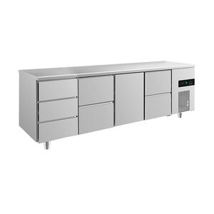 Gastro Kühltisch 1 Tür 7 Schubladen Umluftkühlung 2330x700x850mm -2/+8°C