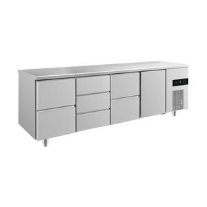 Gastro Kühltisch 1 Tür 7 Schubladen Umluftkühlung 632l 2330x700x850mm -2/+8°C ISO 50