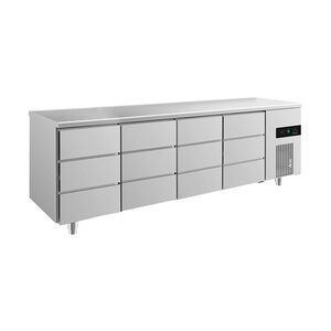 Gastro Kühltisch 12 Schubladen Umluftkühlung 2330x700x850mm -2/+8°C 632l