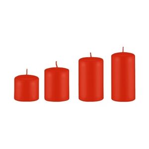 Kopschitz Kerzen 4er Set Adventskerzen abgestuft Paprika Hellrot Ø 5 cm (Höhen 6, 8, 10 und 12 cm)