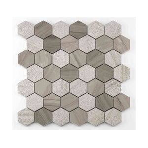 KNG Mosaikfliese Marmor Hexagon 30 x 30 cm taupe-mix Steingröße: ca. 4,8 x 5,5 cm