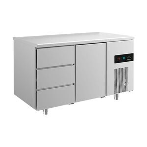 Gastro Kühltisch Umluftkühlung 1 Tür 3 Schubladen 1400x700x850mm -2/+8°C 281l