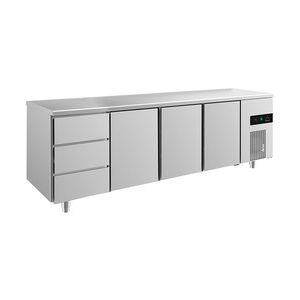 Gastro Kühltisch 3 Türen 3 Schubladen 632l Umluftkühlung 2330x700x850mm -2/+8°C