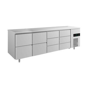 Gastro Kühltisch 10 Schubladen Umluftkühlung 2330x700x850mm -2/+8°C 632l