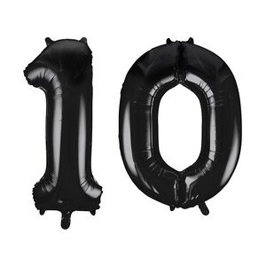 XL Folienballon schwarz Zahl 10