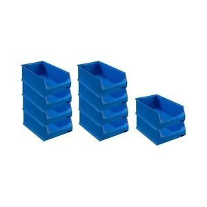 PROREGAL 10x Blaue Sichtlagerbox 5.0   HxBxT 20x30x50cm   21,8 Liter   Sichtlagerbehälter, Sichtlagerkasten, Sichtlagerkastensortiment