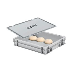 CHEFGASTRO Pizzateigbehälter mit Deckel   HxBxT 8,5x30x40cm   9 Liter   Stapelbare Pizzaballenbox Pizzaballenbehälter Pizzateigbox Teigbehälter